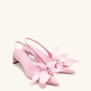JW PEI Pink Bow Slingback Heels